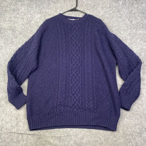 Patrick Malin Donegal Ireland Cable Knit Sweater XXL Fisherman's Chunky Knit - Picture 1 of 10